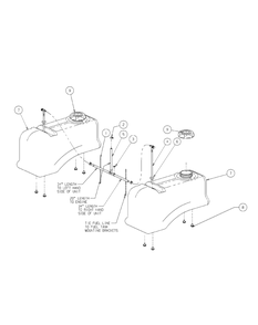 Fuel Tank Assembly (2008 And Before) Diagram and Parts List for M60-KH 53AH8CT6050-30HP-OHV Cub Cadet Lawn Tractor